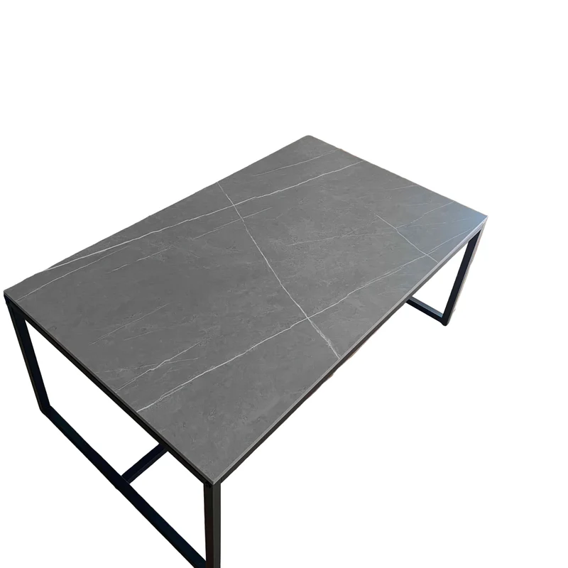 Salontafel – Woonkamertafel – Bijzettafel – Koffietafel – Tafel – Hoogwaardig Sintered Stone Blad – Kras- en Hittebestendig 1200°C – Modern Italiaans Design – Minimalistisch Zwart Metalen Frame