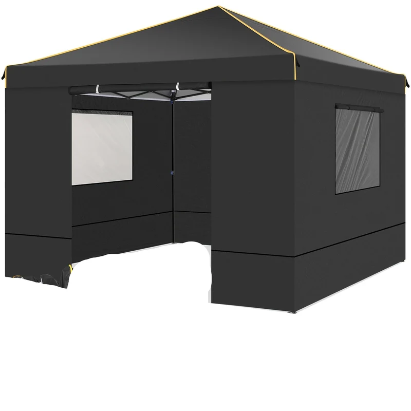 Pop-up Tent – Vouwtent – Partytent – Tuinent – Marktkraamtent – Zwart – 3,05x3,05 Meter – Snel Opzetten – Windbestendig Oxford Doek