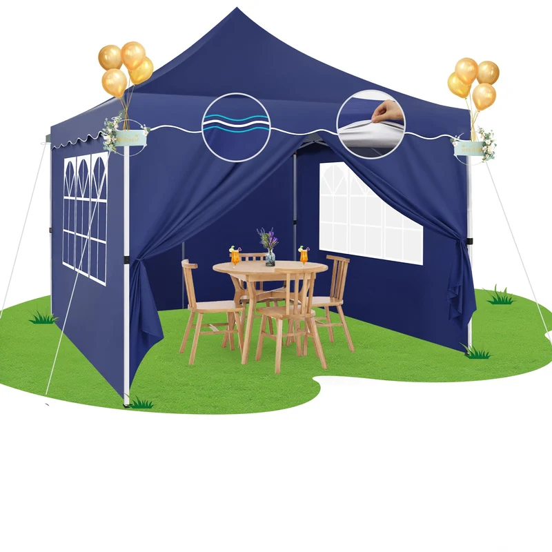 Pop-up Tent – Partytent – Pavillon – Zonnescherm – Overkapping – 3x3 Meter – Versterkt Frame Met Padding