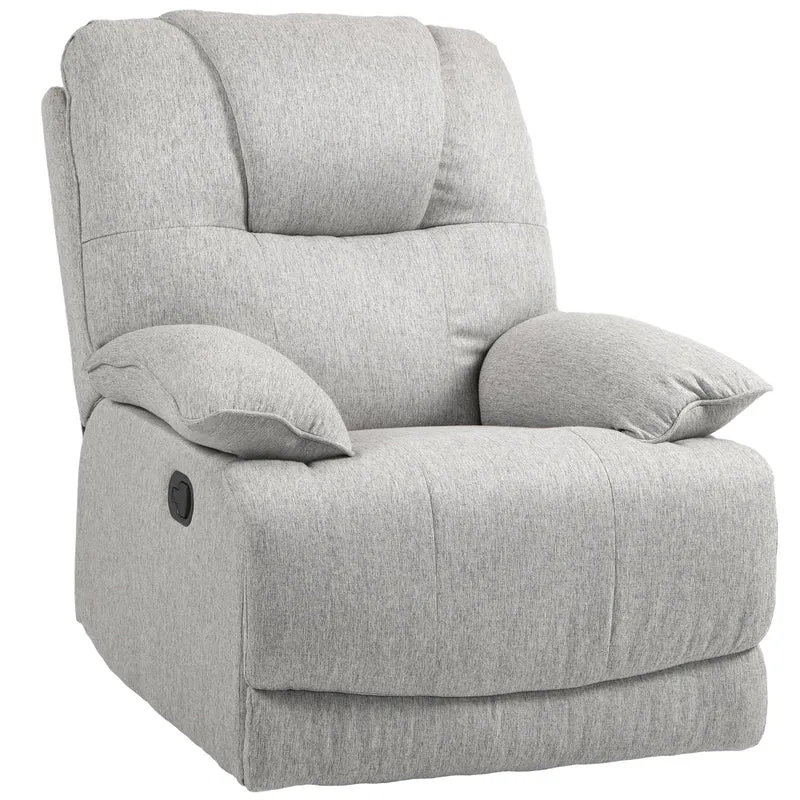 Relaxfauteuil – Relaxstoel – Loungestoel – Verstelbare Fauteuil – TV-stoel – Verstelbare Rugleuning Tot 145° – Pocketvering Kern & Linnenlook Stof – Grijs