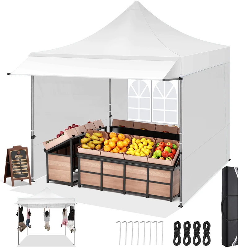 Partytent – Paviljoen – Luifel – Schaduwdoek – Overkapping – 3x3 Meter – UPF 50+ Zonbescherming – Lichtgewicht Alloy Frame