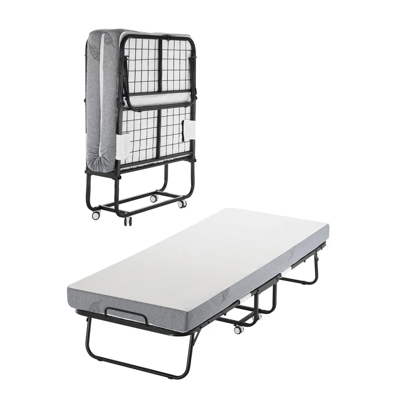 Opvouwbed – Vouwbed – Opklapbed – Logeerbed – Inklapbaar Bed – Met 12,5 cm Schuimmatras – Draagvermogen Tot 135 kg