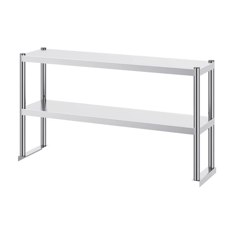Keukenkastrek – Keukenkast Organizer – Werktafel Opzetrek – RVS Opbergrek – Dubbele Verstelbare Planken – 183x61 cm Hoogwaardige Roestvrijstalen Constructie