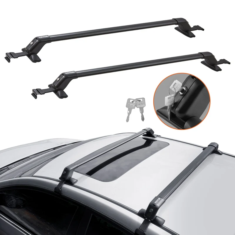 Universele Dakdrager Kruisliggers – Dakdragers – Roof Bars – Dakbeugel – Auto Draagbalken – Aluminium 6063-T6 – Draagvermogen 70 kg – Verstelbaar Zonder Boren – Anti-diefstal Slot