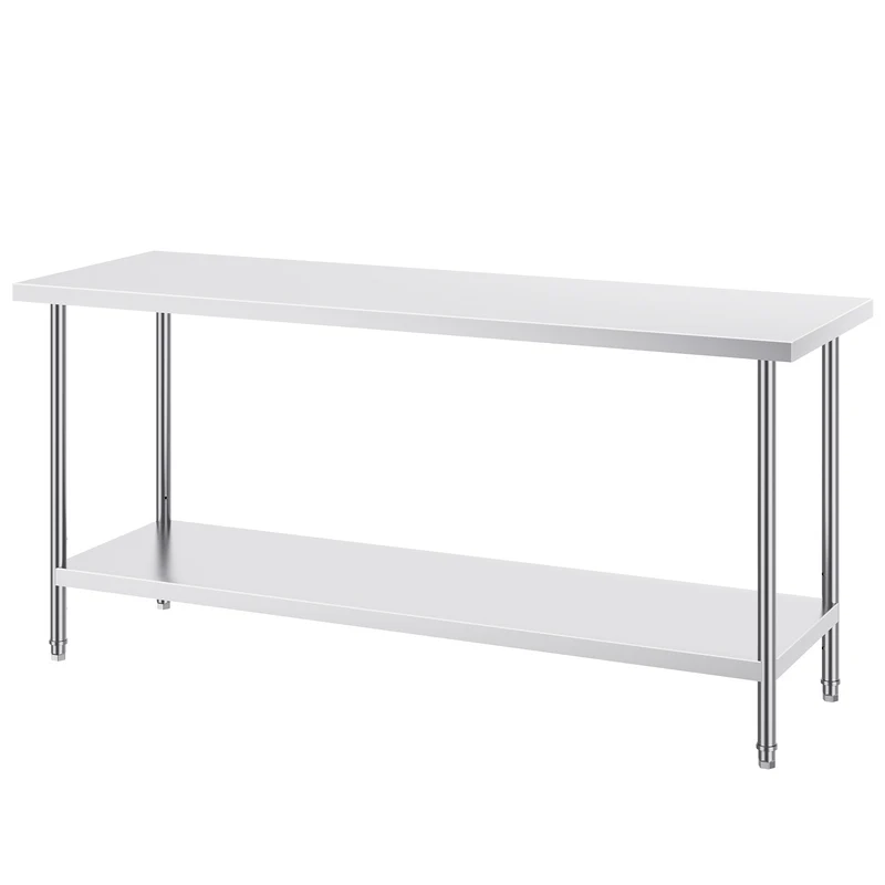 Inpaktafel – Werkbank – Werktafel – Buffettafel – Inpakstation – RVS 0,8 mm Staal – 183x61x86 cm