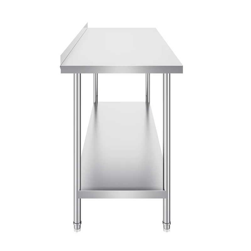 RVS Werktafel – Stalen Werkbank – Keuken Werkblad – Voedselbereidingstafel – Horeca Werktafel – 183x61x91 cm – Verstelbare Opbergruimte – Roestvrij Staal 0,8 mm