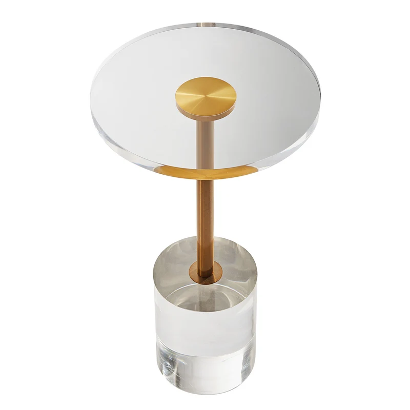 Bijzettafel – Tafeltje – Nachtkastje – Salontafel – Banktafel – Helder Acryl – Rond Tafelblad 30 cm – Hoogte 54 cm