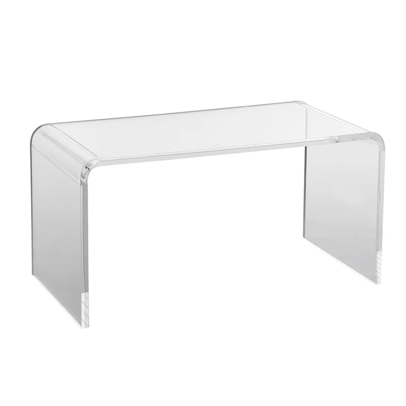 Acryl Bijzettafel – Sidetable – Salontafel – Bijzettafeltje – Eettafeltje – Transparant C-Vormig Design – Stevig 20 mm Acryl