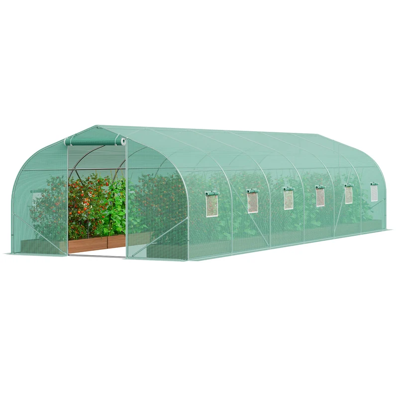 Kweektunnel – Groeikas – Tuintunnel – Plantentunnel – Tunnelkas – Verzinkt Stalen Frame – PE Folie 9 x 3 x 2 Meter – Walk-in Design