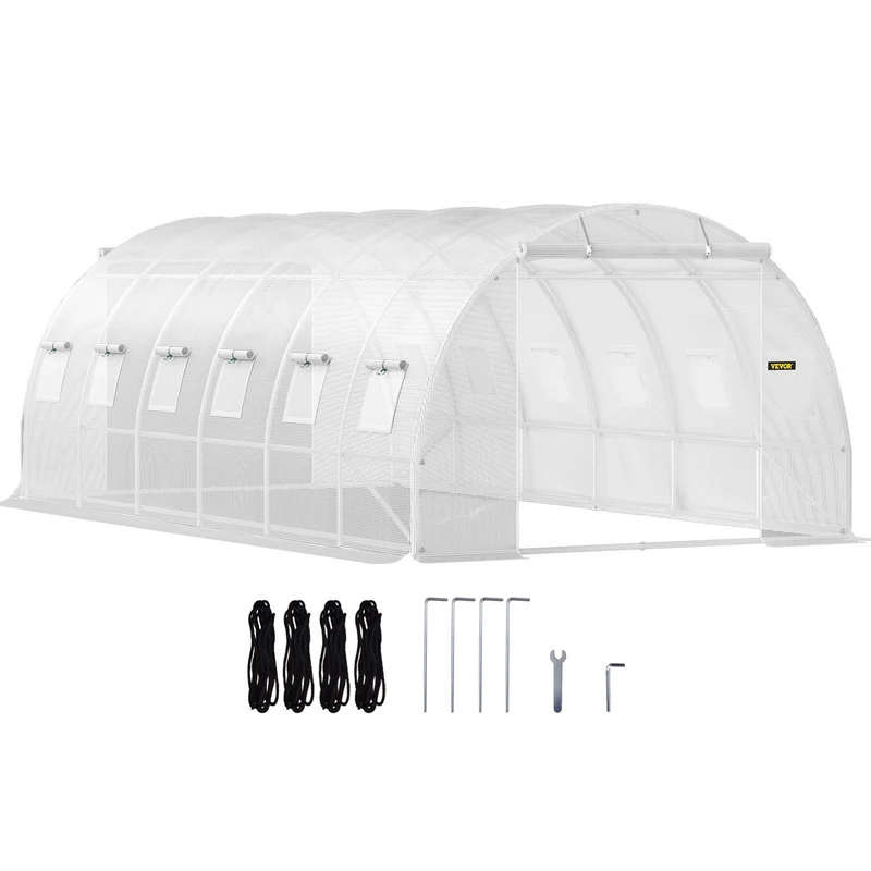Kweekkas – Tuinkas – Broeikas – Tunnelkas – Kas – Gegalvaniseerd Stalen Frame – Waterdichte PE-Folie – 6x3x2 Meter – Optimale Ventilatie