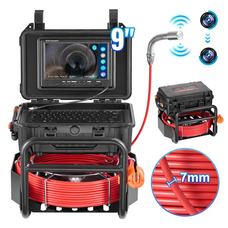Rioolcamera – Inspectiecamera – Endoscoop – Afvoercamera – Buisinspectie – 30 Meter Kabel – Zelfnivellerend – 1080P HD Scherm