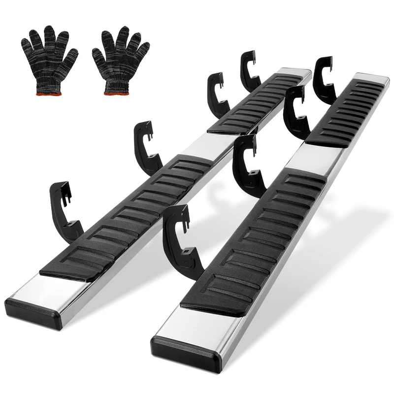 Sidebars – Zijstappen – Loopplanken – Trede – Side Steps – Roestvrij Staal – 227 kg Draagvermogen – Anti-slip Brede Treden