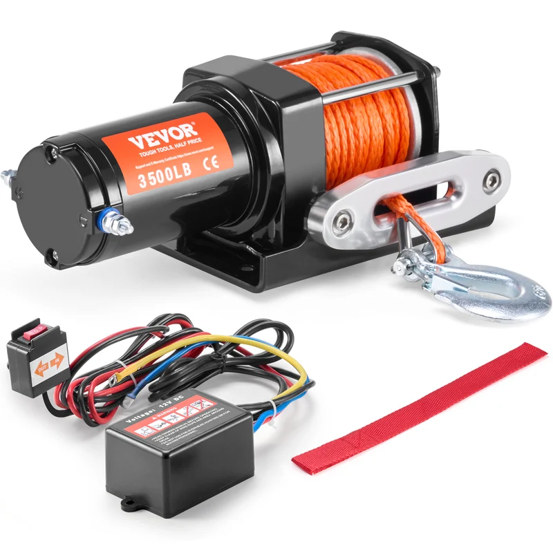 Elektrische Lier – Offroad Lier – ATV Lier – UTV Lier – Elektrische Blokkeerlier – 1587 kg Trekkracht – Waterdichte Bedrade Afstandsbediening