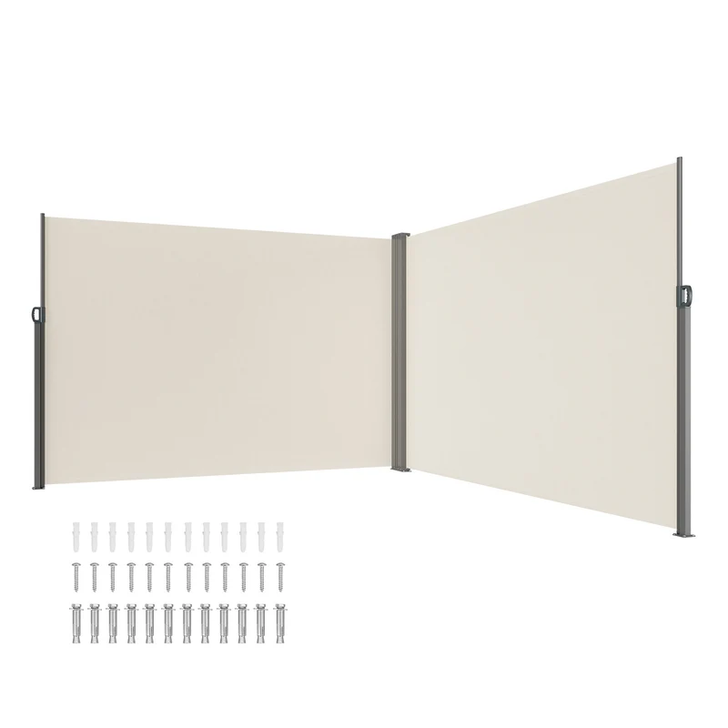 Uitschuifbaar Zijscherm – Privacyscherm – Windscherm – Terrasscherm – Balkonafscheiding – 200x600 cm – Weerbestendig Polyester
