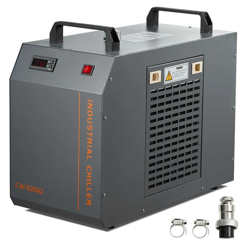 Waterkoeler – Laserkoeler – Koelmachine – Industriële Koelunit – Koelsysteem – 7L Watertank – 13L/min Waterpomp – Staal + Koper