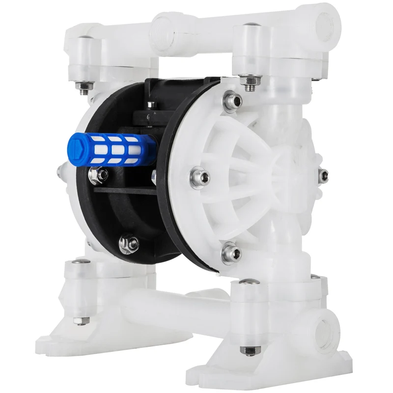 Dubbele Membraanpomp – Pneumatische Pomp – Luchtbediende Pomp – Vloeistofpomp – Transferpomp – Polypropyleen Behuizing – PTFE Membraan – 8,8 GPM Flow – Max 120 PSI Druk
