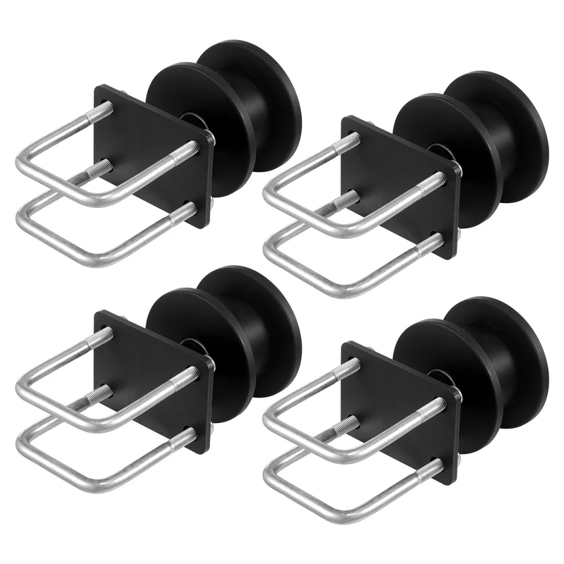 Schuifpoortaccessoires – Schuifpoort Kit – Schuifpoort Systeem – Schuifdeur Wielen – Poortrails – H-vormige Groef – Sterke Metalen Beugels – Geruisloze Nylon Wielen