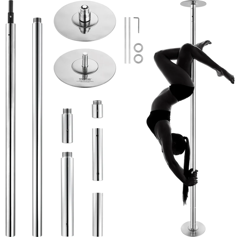 Danspaal – Paaldans Paal – Dansstang – Pole Dance – Professionele Verstelbare Hoogte – Roterend en Statisch – Roestvrij Staal 45mm – Draaggewicht 200kg