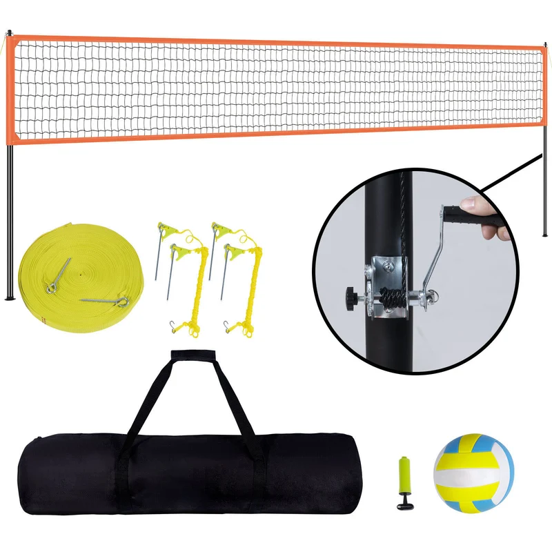 volleybalnet – sportnet – badmintonnet – beachvolleybalnet – draagbaar volleybalnet – verstelbare hoogte – duurzame aluminium palen