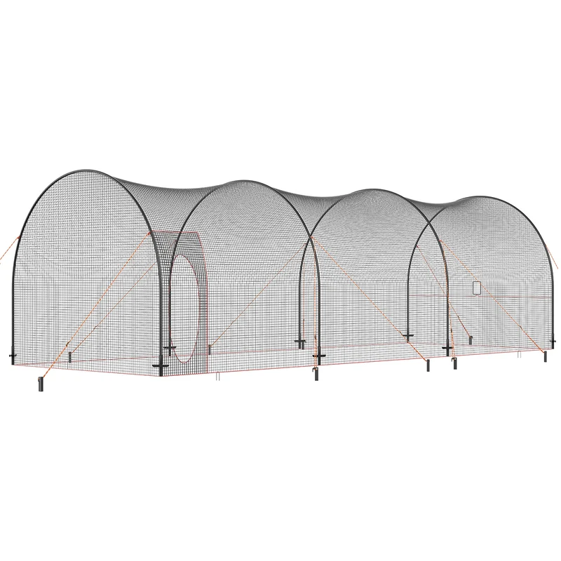 Batting Cage – Honkbal Kooi – Oefenkooi – Softbal Kooi – Pitching Kooi – Extra Ruim 10x3,3x3 Meter – Duurzaam Glasvezel Frame