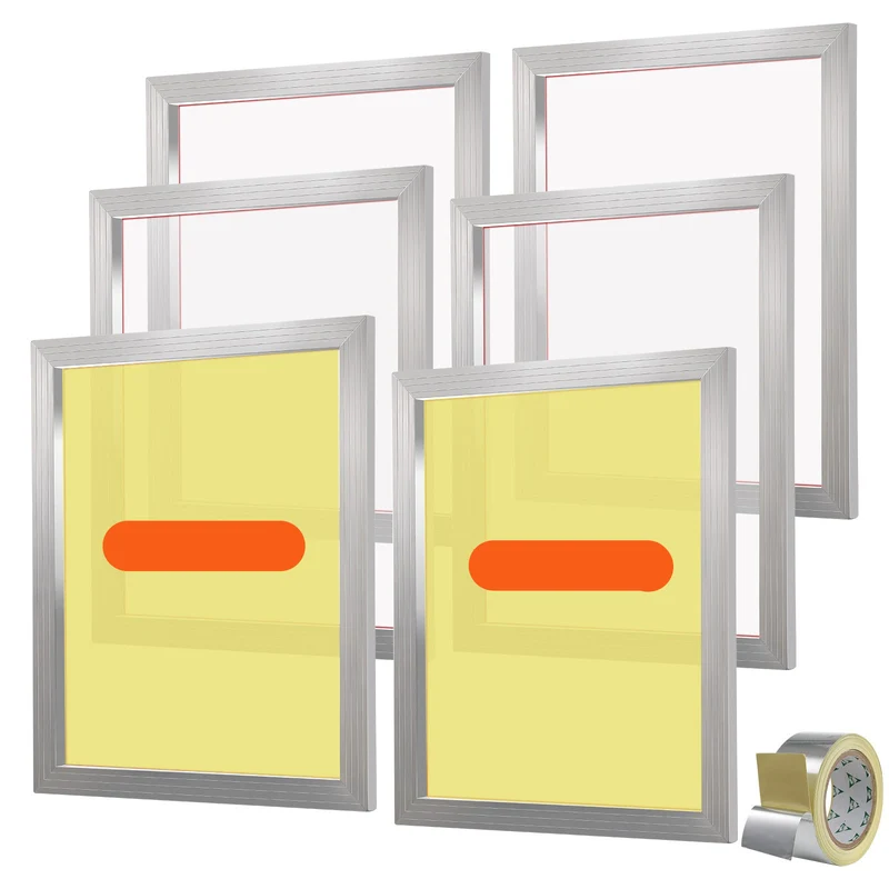Zeefdrukraam – Zeefdrukframe – Zeefdrukset – Zeefdrukkit – Zeefdrukframes – Aluminiumframe – 110 Mesh Nylon – 50,8 x 61 cm – 6 Stuks