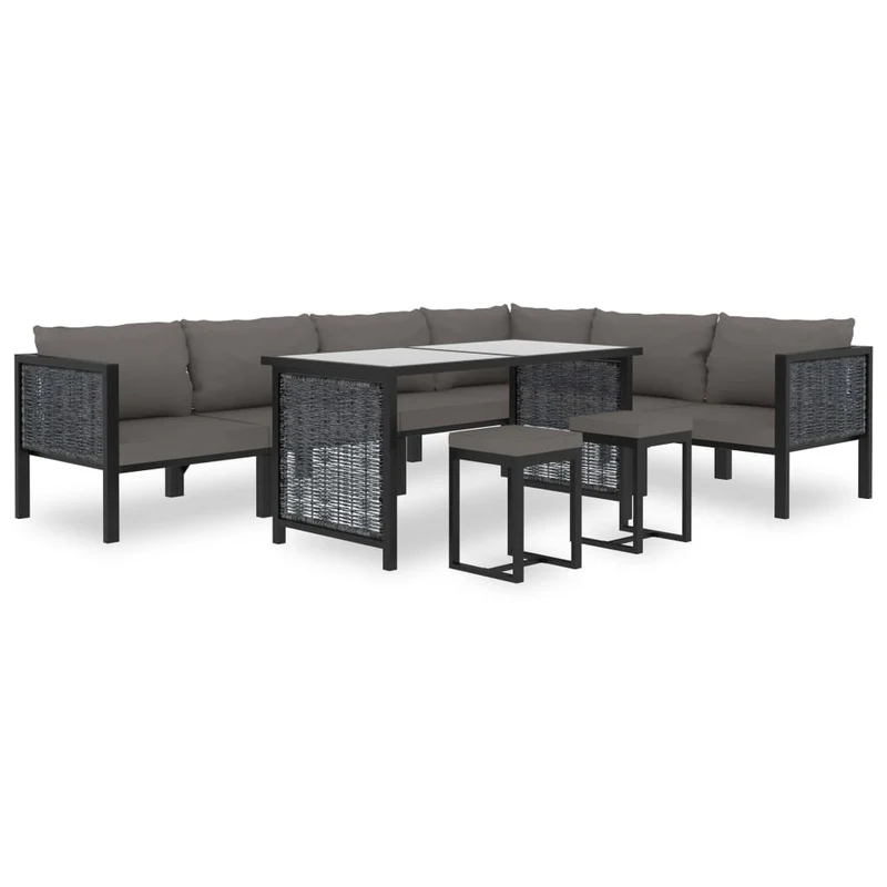 Lounge Set – Tuinset – Loungeset – Buitenmeubelen – Garden Set – 9-delig – Weerbestendig Poly Rattan – Aluminium Frame