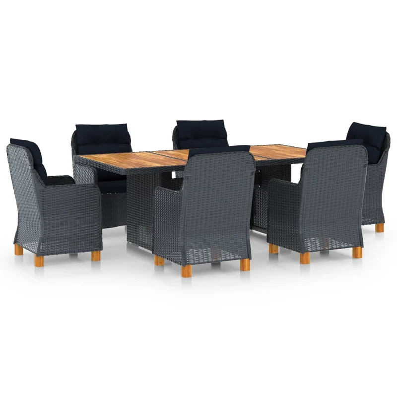 Tuinset – Bistroset – Loungeset – Diningset – Balkonset – Weerbestendig PE-Rattan – Inclusief Comfortabele Kussens – Geschikt Voor 4 Personen – Ruim Tafelblad