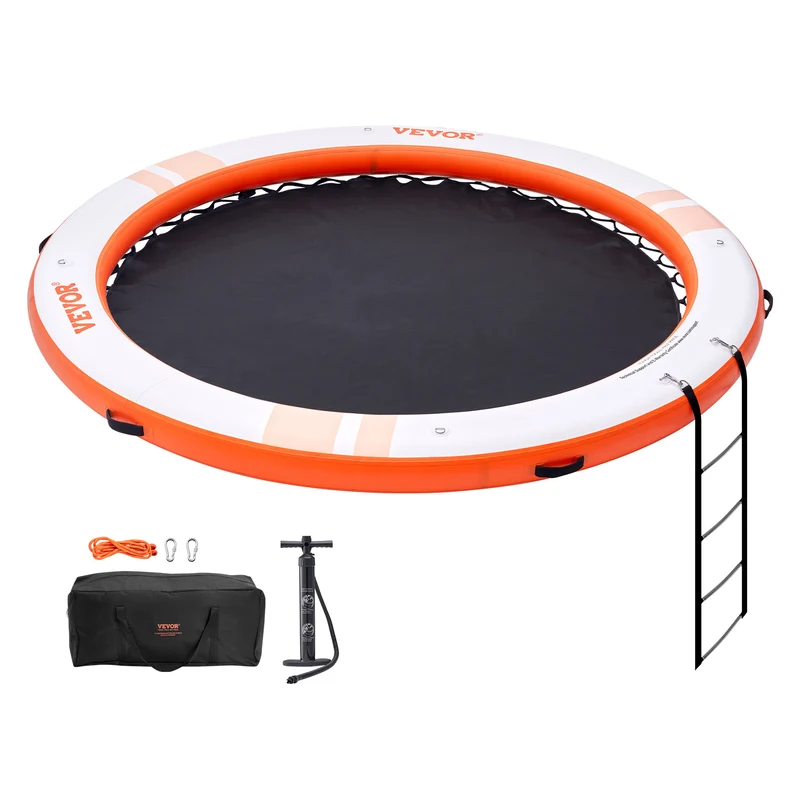 Zweefvlot – Drijfplatform – Zwemvlot – Watermat – Inflatable Vlot – Trampoline Gedeelte – 10 Voet Diameter – Duurzaam 2700g/m² PVC Met Antislip