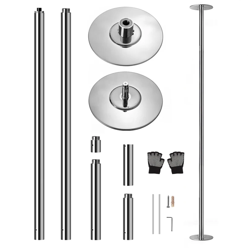Paaldanspaal – Danspaal – Pole Dance Paal – Fitnesspaal – Spinpaal – Verstelbaar 2,03-2,74 m – Aluminiumlegering Met Roterende En Statische Functie