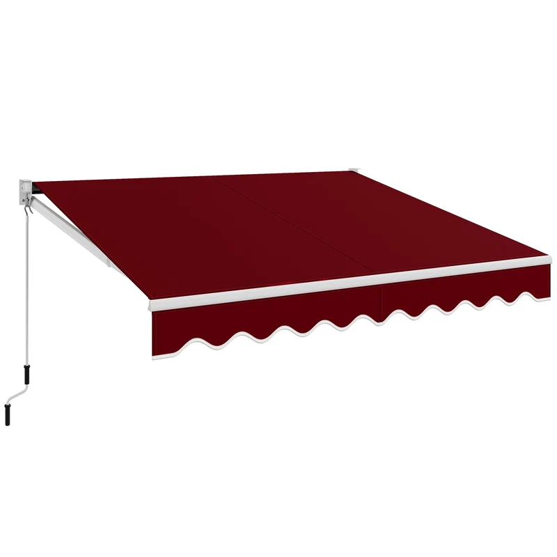 Knikarmscherm – Zonnescherm – Luifel – Uitvalscherm – Zonwering – Verstelbare Hoek 40°-100° – 300x250 cm Aluminium Frame – Water- en UV-Bestendig Polyester Doek