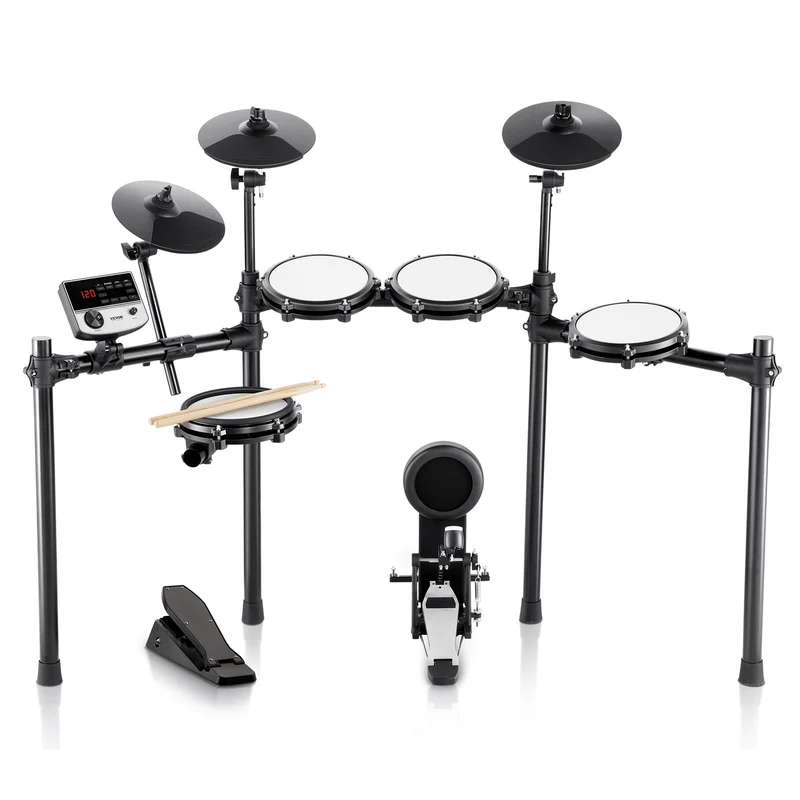 Elektronische Drumstel – Elektrisch Drumstel – E-Drum – Digitaal Drumstel – Elektronisch Drumkit – 480 Geluiden – Verstelbaar Standaard