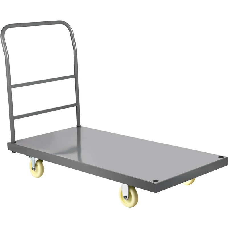 Palletwagen – Platformwagen – Pompwagen – Transpallet – Handwagen – 900 kg Draagvermogen – Stalen Frame met Nylon Zwenkwielen