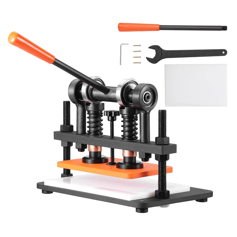 Lederpons – Lederen Snijmachine – Embossing Machine – Handmatige Stansmachine – Lederen Pers – Zwarte Oxide Coating – 1,5 Ton Draagkracht – Instelbare Drukslag 12 mm