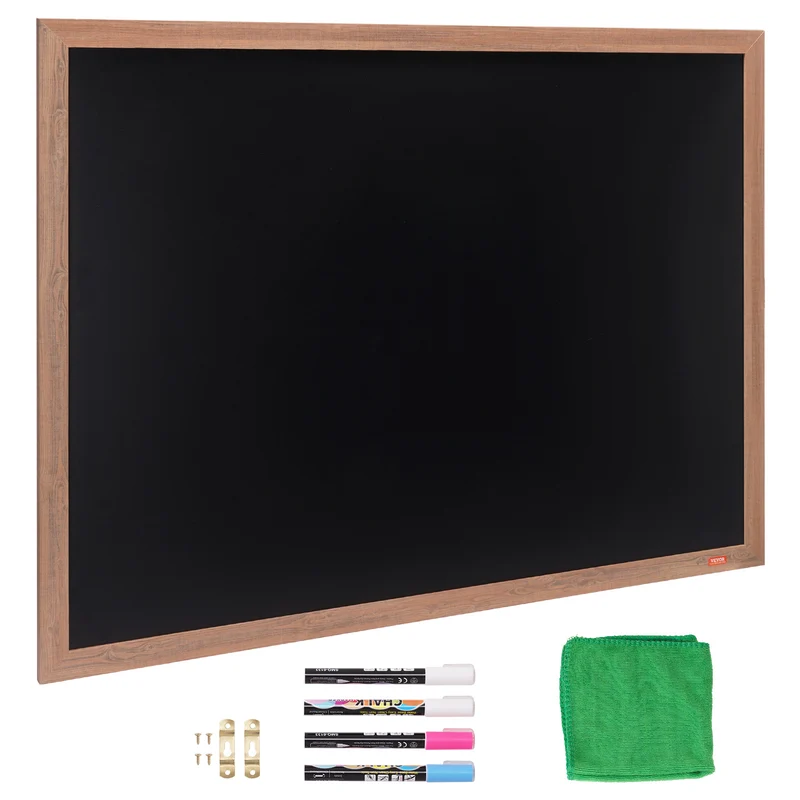 Krijtbord – Schoolbord – Memobord – Wandbord – Magnetisch Krijtbord – 35x46 inch – Houten Rustiek Frame