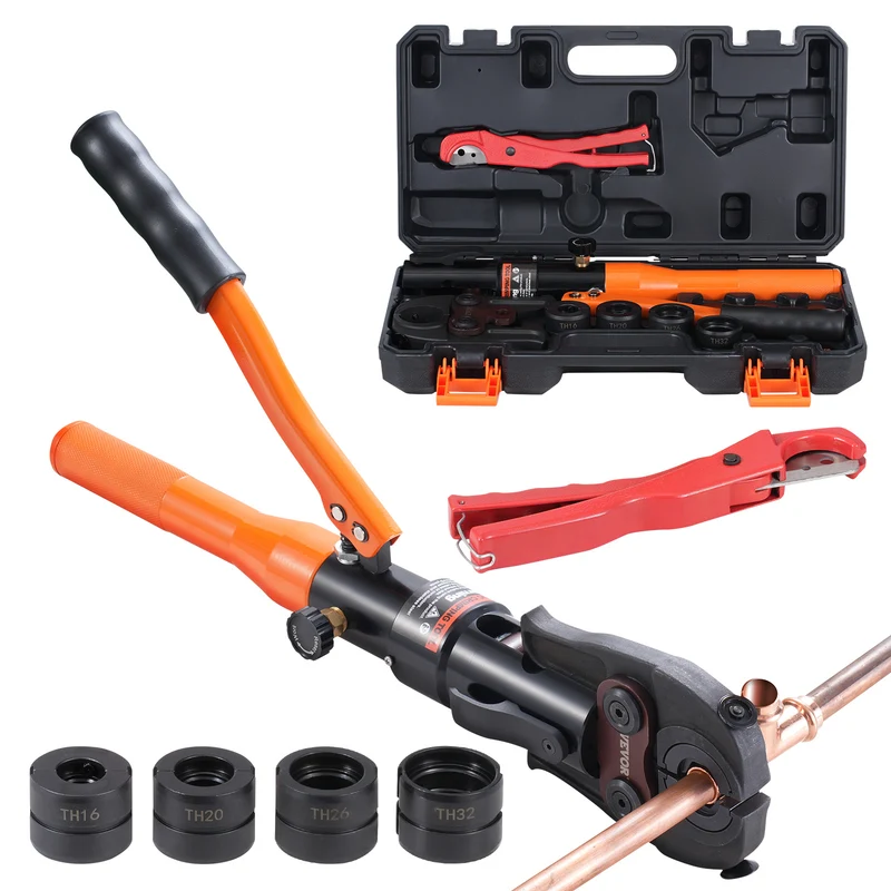 Koperen Buisklemmen Tool – Persset – Buisklem – Buisklemmen – Krimptang – 4 Maten TH16-32 – 360° Roterende Perskop – Aluminium Hydraulische Bekken