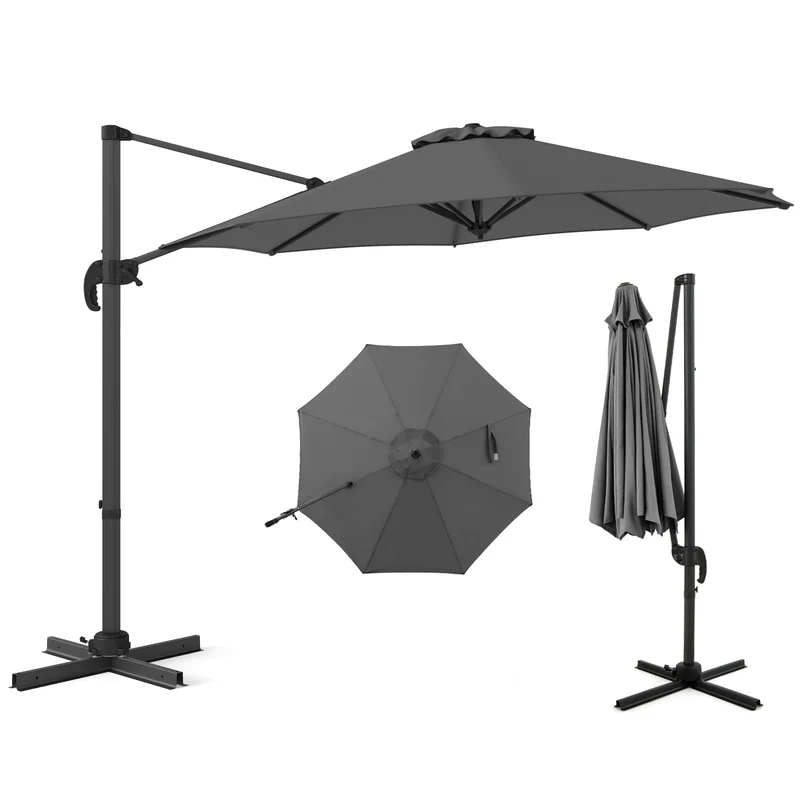 Parasol – Zweefparasol – Tuinparasol – Terrasparasol – Marktparasol – 300x300 cm – Verstelbaar Met 360° Rotatie