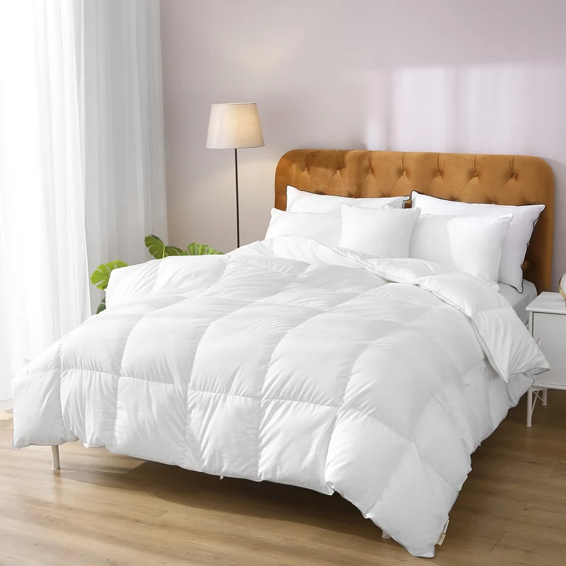 Luxe Eiderdons Dekbed – Donsdekbed – Ganzendons Dekbed – Warmtedekbed – All-season Dekbed – 75% Dons 25% Ganzendons Vulling – Ademend Satijnen Katoen – Medium Warmte