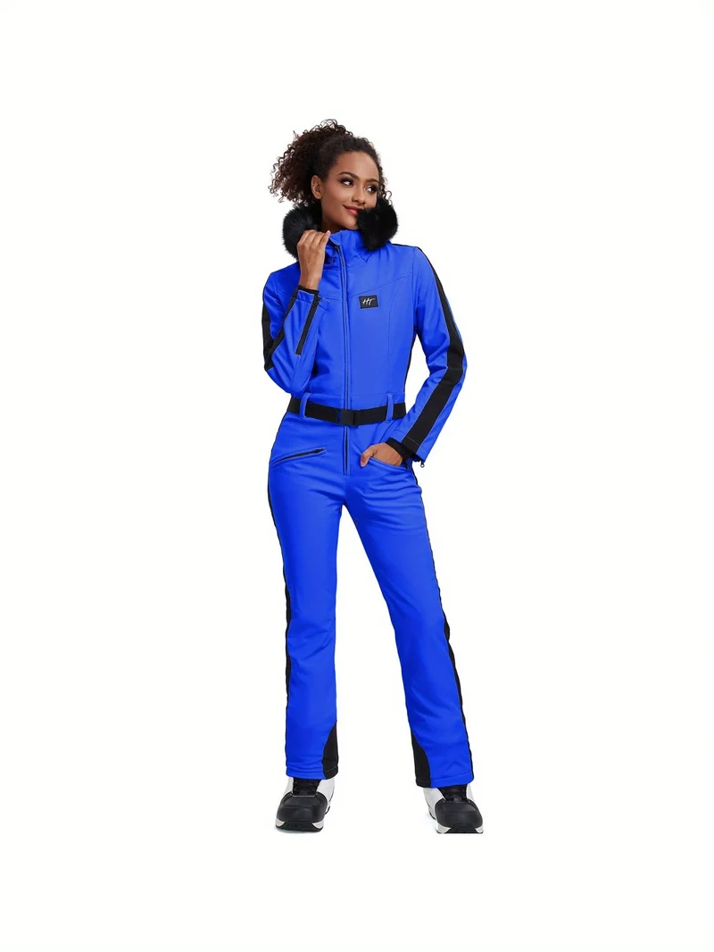 Ski Overall Dames – Skipak – Skipak Dames – Ski Jumpsuit – Snowboardpak – Royal Blue XS – Volledig Gevoerd – 100% Polyester Met Stretch