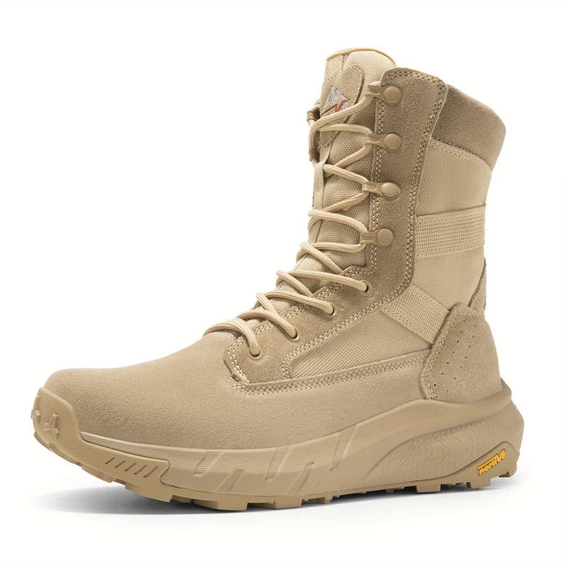Wandelschoenen – Outdoorschoenen – Werklaarzen – Tactische Boots – Lichtgewicht – Ademend Materiaal – Antislip Zool – Ritssluiting – Beige – Medium Hoogte (20,32 cm)