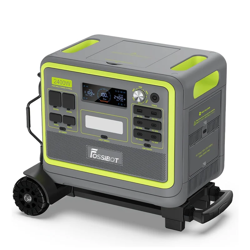 Powerstation – Portable Generator – Mobiele Accuplaats – Noodstroomvoorziening – Zonne-energie Generator – Zwart – 2048Wh LiFePO4 Accu – 2400W Continu Vermogen