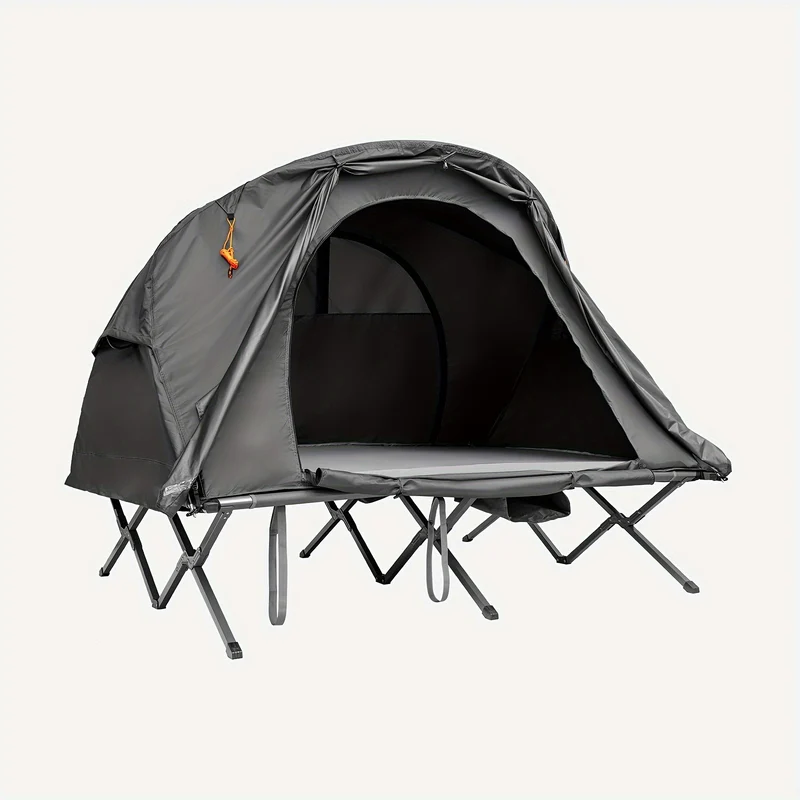 Campingtent – Kampeertent – Tent – Koepeltent – Kampeerset – Voor 2 Personen – Verhoogd Campingbed – Zelfopblazende Matras – Waterbestendig PVC