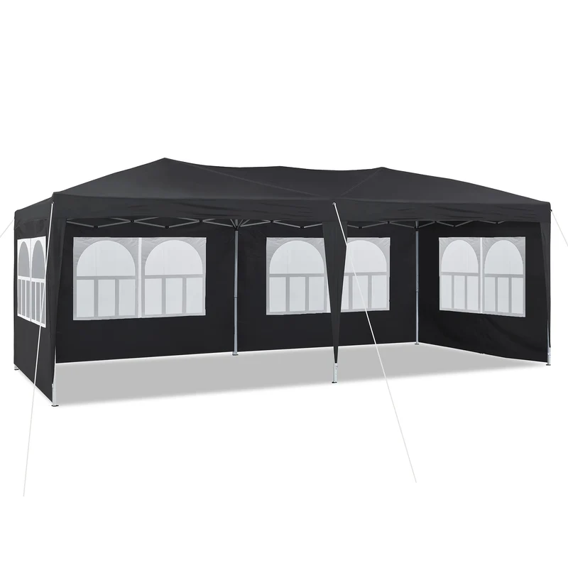 Paviljoen – Tuinpaviljoen – Partytent – Pergola – Prieel – 3x6 Meter – Met Zijpanelen – UV-Bescherming – Stalen Frame