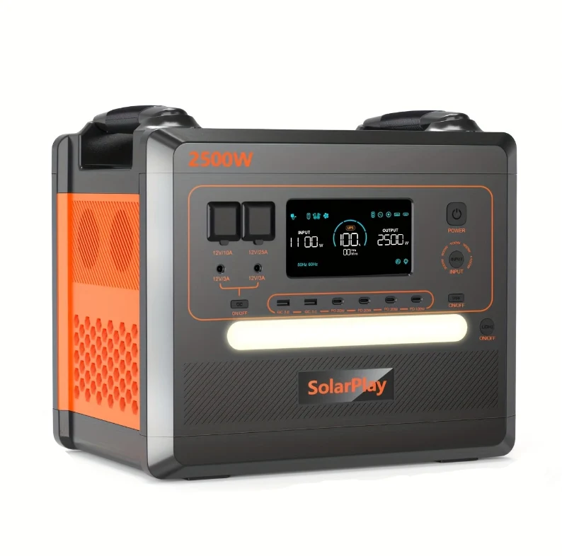 Zonnegenerator – Mobiele Stroomvoorziening – Noodstroom – Draagbare Generator – Outdoor Powerstation – 2500W Vermogen – 2304Wh Capaciteit