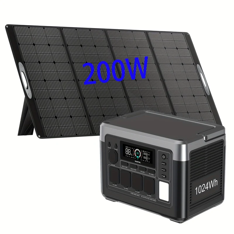 Zonnegenerator – Draagbare Powerstation – Mobiele Energiecentrale – Zonne-accu – Noodstroomvoorziening – 1800W Continu Vermogen – Snelladen 45 Minuten