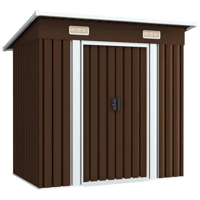 Tuinhuisje – Tuinschuur – Berging – Opberghok – Gereedschapsschuur – Gegalvaniseerd Staal – Koperkleurig Dak – Ventilatiegaten – 194x121x181 cm – Duurzaam – Roestbestendig