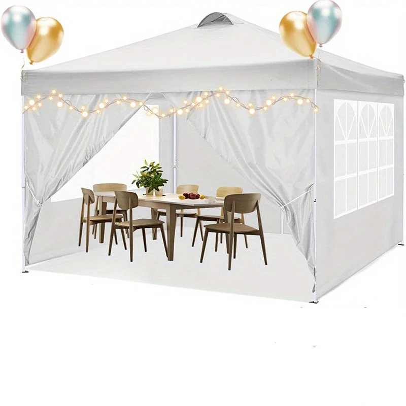 Partytent – Paviljoen – Easy-up Tent – Vouwtent – Overkapping – Waterdicht – UPF50+ Zonbescherming – 3×3 Meter – Verstelbare Hoogte – Ventilatieopening