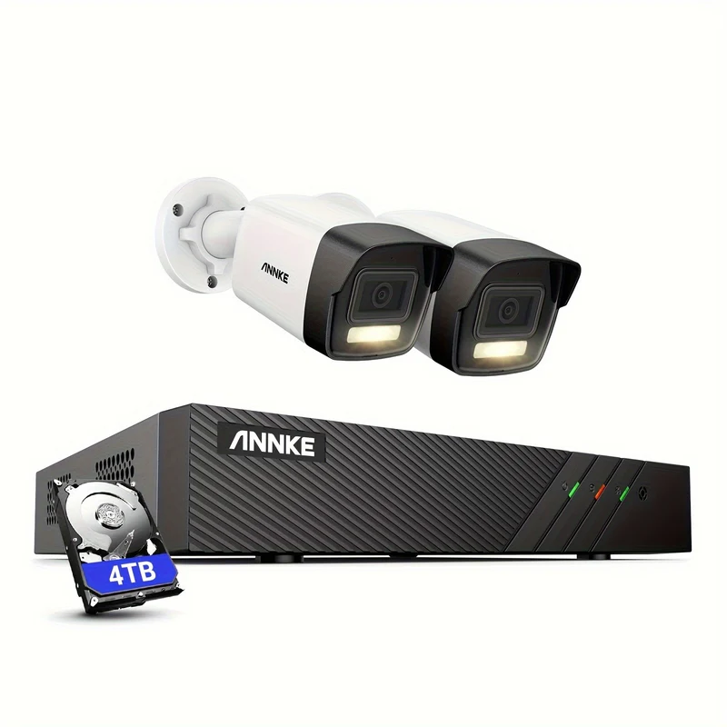 Beveiligingscamera – CCTV Camera – Surveillance Camera – Buitencamera – IP PoE Camerasysteem – 3K Ultra HD Beeldkwaliteit – Dual-Light Nachtzicht Met Mens- en Voertuigdetectie