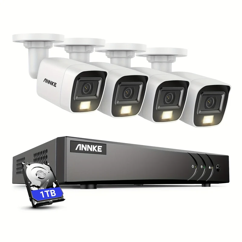 Bewakingscamera Set – Camerabewaking – Beveiligingscamera – CCTV Camera – Surveillance Systeem – 3K Dual Light Nachtzicht – Mens en Voertuig Detectie