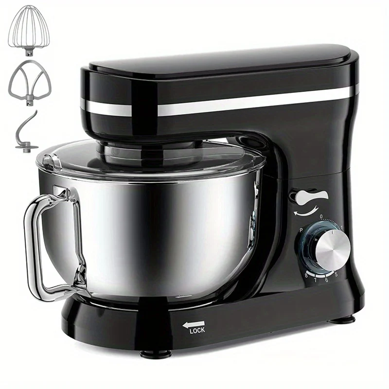 Elektrische Standmixer – Keukenmixer – Deegmixer – Mengmachine – Bakmixer – Zwart – 4,2 Liter Mengkom – 6 Snelheidsstanden Met Kantelbaar Kopstuk En Vergrendeling