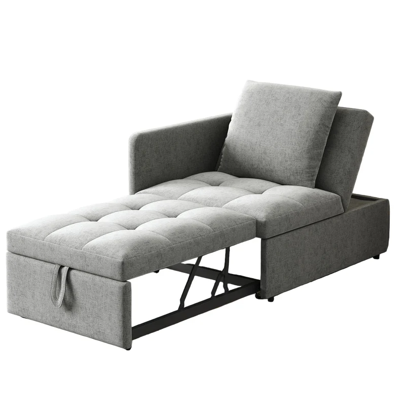 Bedbank – Slaapbank – Bankbed – Sofa Bed – Logeerbed – Gestoffeerd Linnen – Verstelbare Rugleuning – 3-in-1 Multifunctioneel